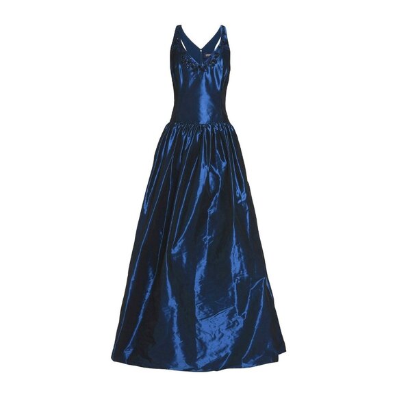 Marchesa Notte Blue Taffeta Satin Ball Gown Embellished Dress SZ 6 NWT $1,150 - Picture 3 of 4